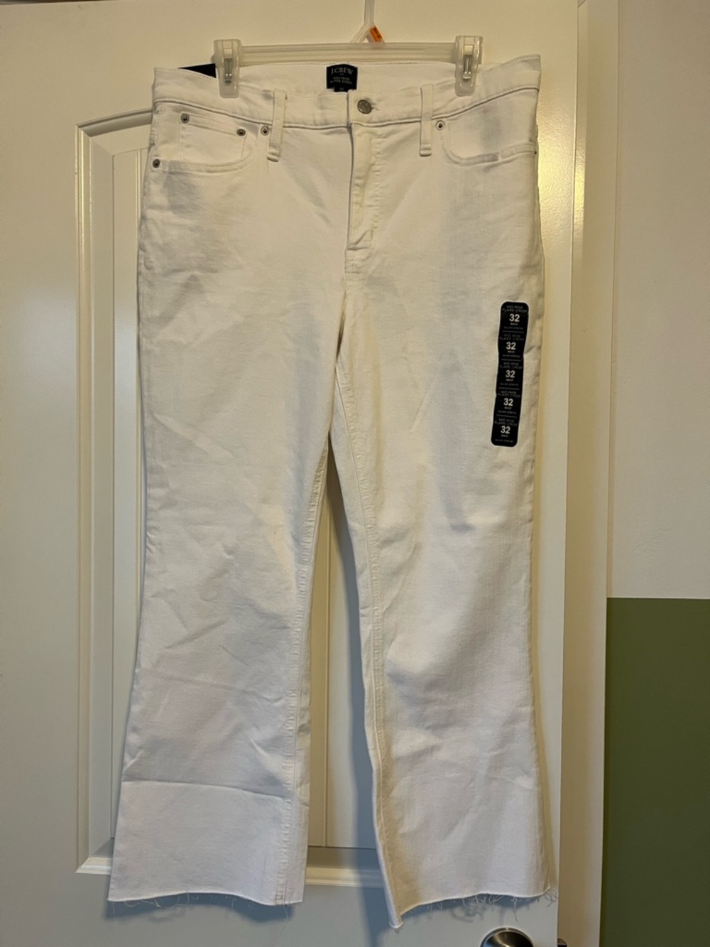 J. Crew White Wide-Leg Flare Jeans